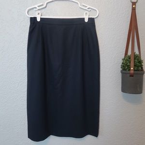 NAVY BLUE PENCIL SLIT SKIRT